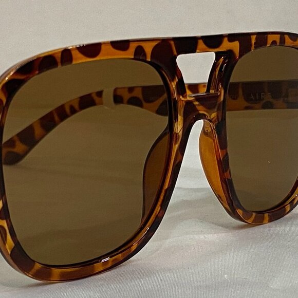 NEW Aire Whirlpool Dark Tort Brown Gradient Oversized Aviator Sunglasses - NWOT main image 2
